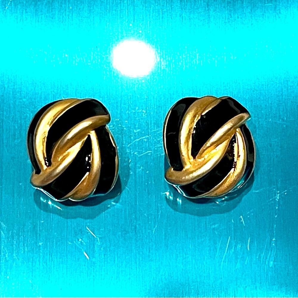 Vintage Givenchy Enameled Clip On Earrings